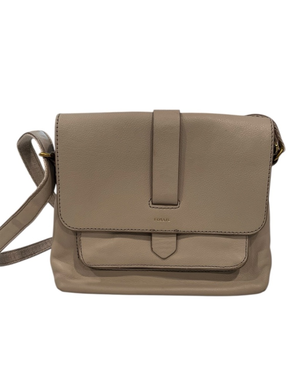 Fossil Kinley Leather Crossbody in Taupe